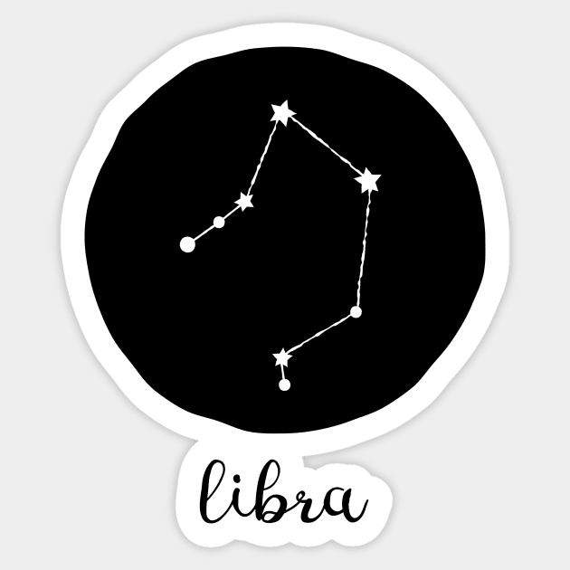 Libra Zodiac Constellation Astrological Sign Celestial Art Design Sticker by tortagialla